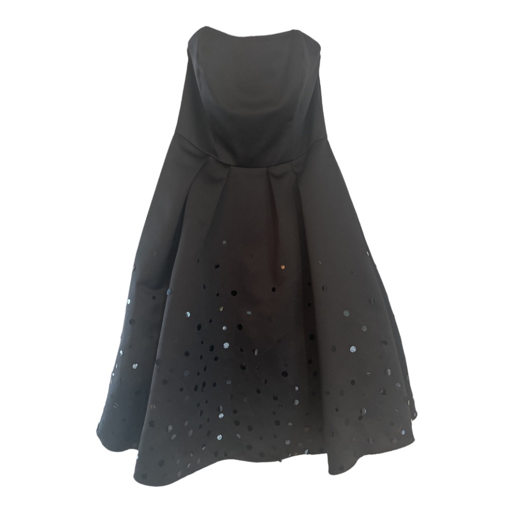 David's Bridal Black Short Satin Dress Style F13721 NWT Size 8